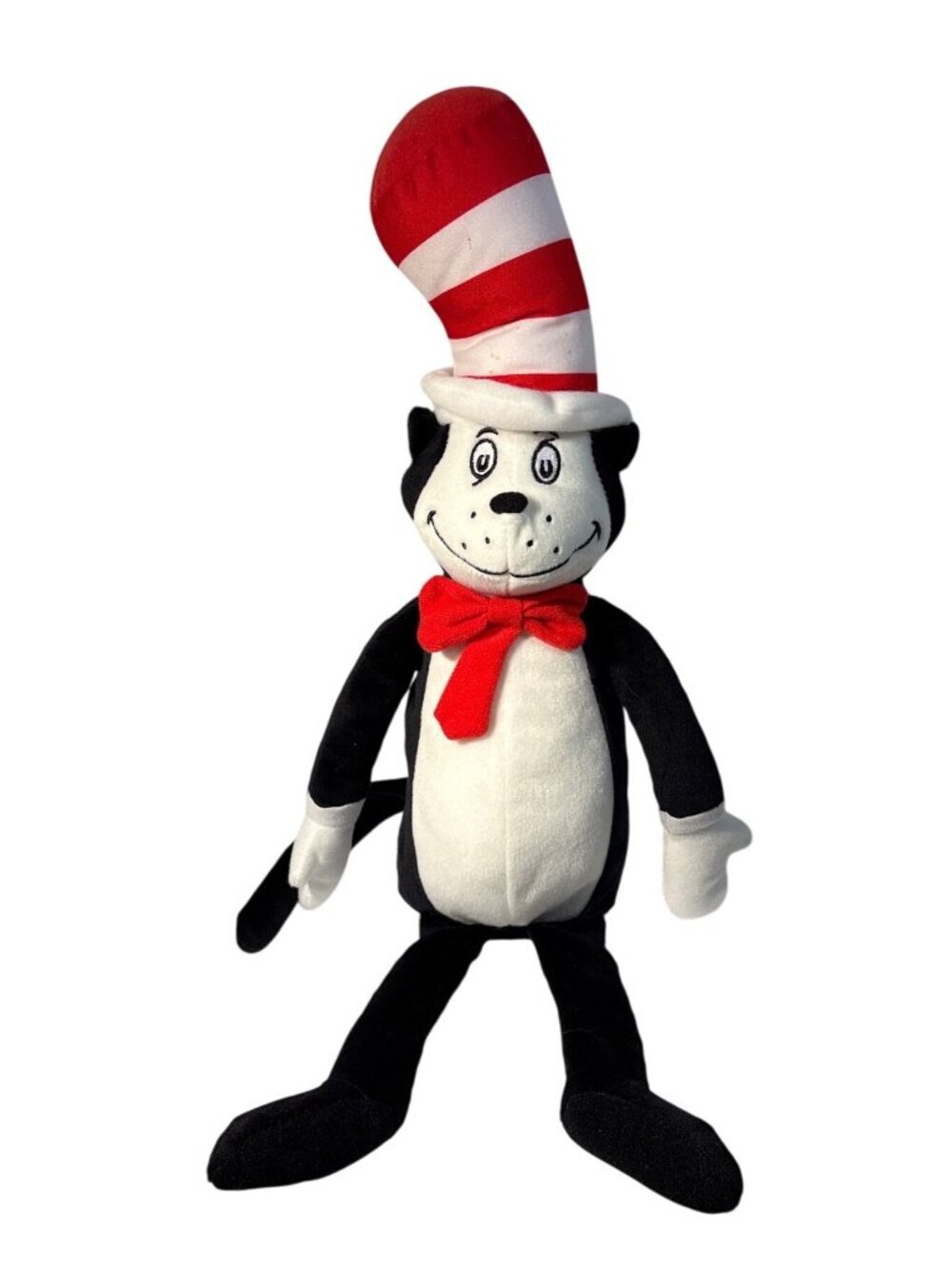 Dr. Seuss Kohls Cares Cat In The Hat Plush Toy 18" Black & White Red Bow Tie